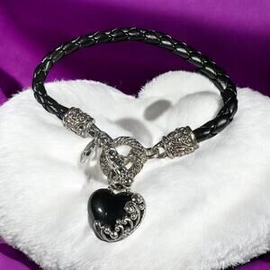 Goth Witchy Dark Heart Retro Deadstock Bracelet New Black Heart Halloween NEW